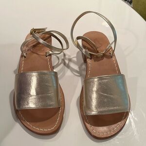 Custom made gold leather sandals